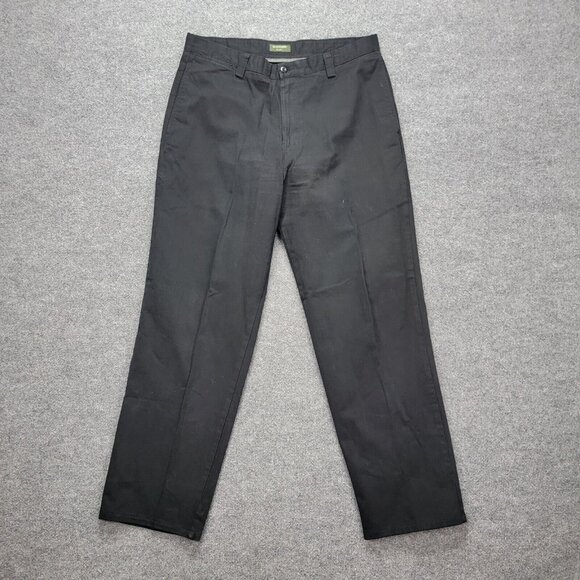 Dockers Pants Mens 34x30 Black Khaki Flat Front Classic Straight Leg Casual‎ - Picture 1 of 11